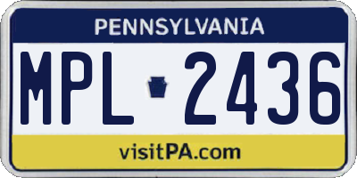 PA license plate MPL2436