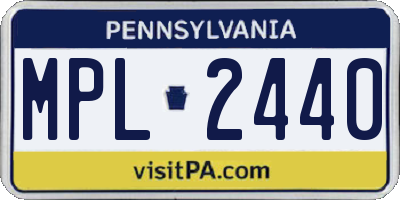 PA license plate MPL2440
