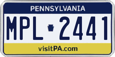 PA license plate MPL2441