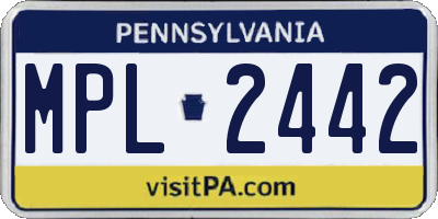 PA license plate MPL2442