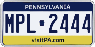 PA license plate MPL2444