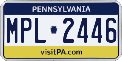 PA license plate MPL2446