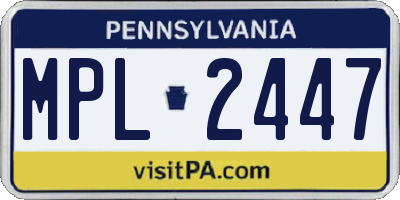 PA license plate MPL2447
