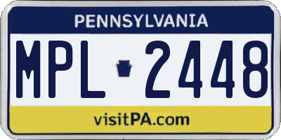 PA license plate MPL2448