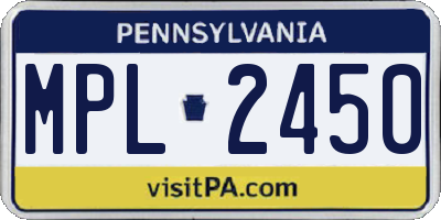 PA license plate MPL2450