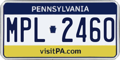 PA license plate MPL2460