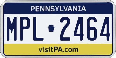 PA license plate MPL2464
