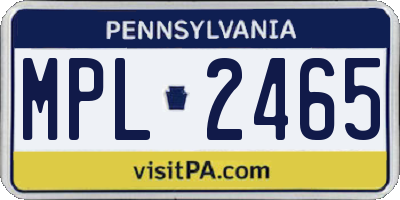 PA license plate MPL2465