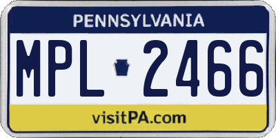 PA license plate MPL2466