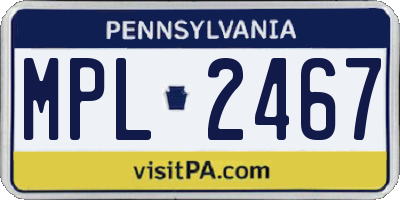 PA license plate MPL2467
