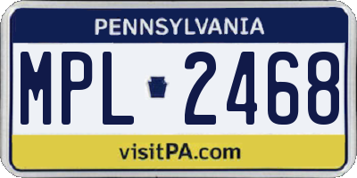 PA license plate MPL2468