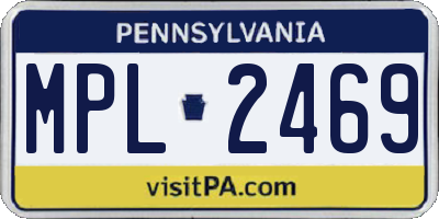 PA license plate MPL2469