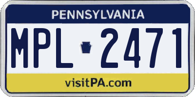 PA license plate MPL2471