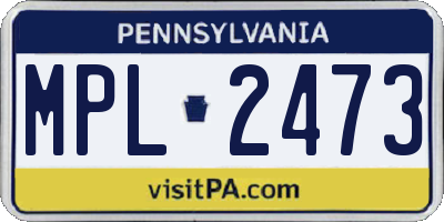 PA license plate MPL2473