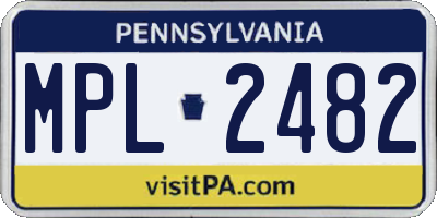 PA license plate MPL2482