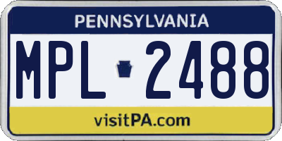 PA license plate MPL2488