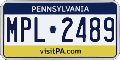 PA license plate MPL2489