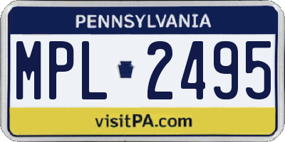 PA license plate MPL2495