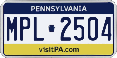 PA license plate MPL2504