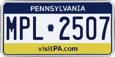 PA license plate MPL2507