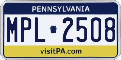 PA license plate MPL2508