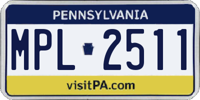 PA license plate MPL2511