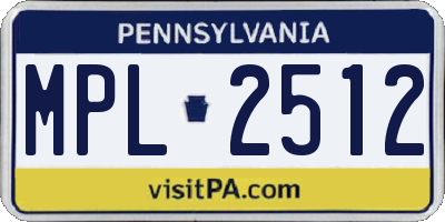 PA license plate MPL2512