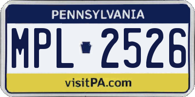 PA license plate MPL2526