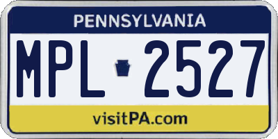 PA license plate MPL2527