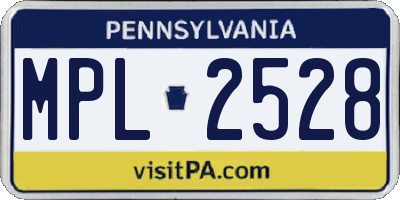PA license plate MPL2528