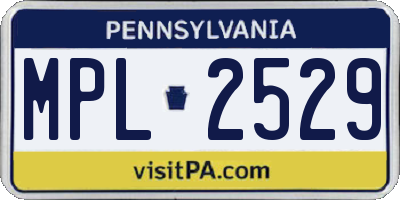 PA license plate MPL2529