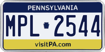 PA license plate MPL2544