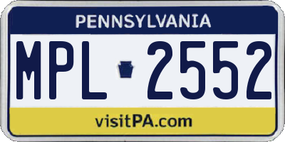 PA license plate MPL2552