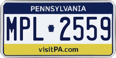 PA license plate MPL2559