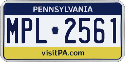 PA license plate MPL2561