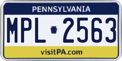 PA license plate MPL2563