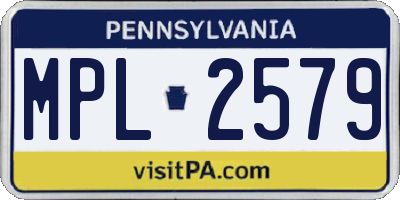 PA license plate MPL2579