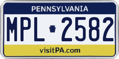 PA license plate MPL2582