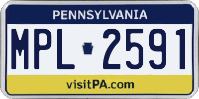 PA license plate MPL2591