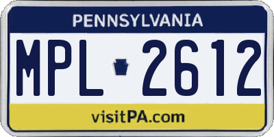 PA license plate MPL2612