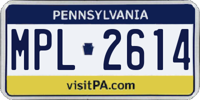 PA license plate MPL2614