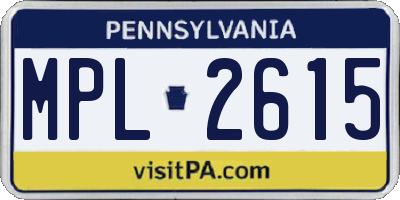 PA license plate MPL2615