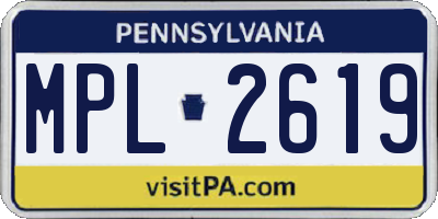 PA license plate MPL2619