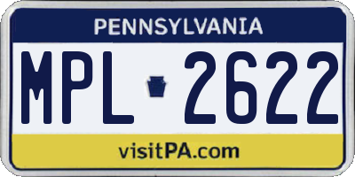 PA license plate MPL2622