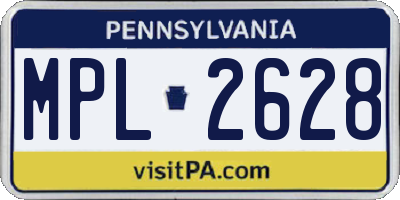 PA license plate MPL2628