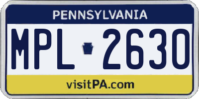 PA license plate MPL2630
