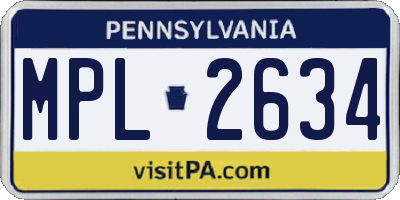 PA license plate MPL2634