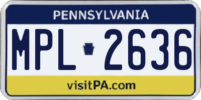 PA license plate MPL2636