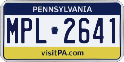 PA license plate MPL2641