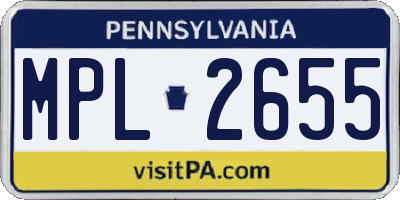 PA license plate MPL2655